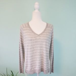 Loft v-neck striped loose fit blouse